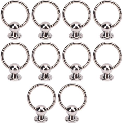 10 jeux de rivets et vis à tête de 12 mm en alliage de zinc avec anneaux de traction, vis croisées en fer de 6 mm pour projets en cuir (1/5)
