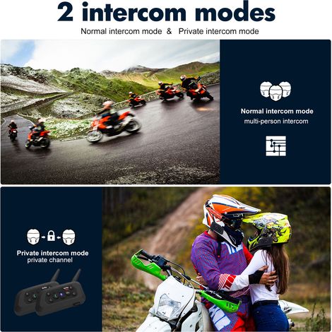 Intercom pour casque de moto 1200M, oreillette, intercom de conduite pour casque de moto (1/5)