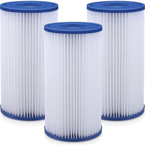 Filtres de rechange pour piscine, compatibles, s'adaptent parfaitement aux cartouches filtrantes Bestway type III, lot de 3 (1/5)