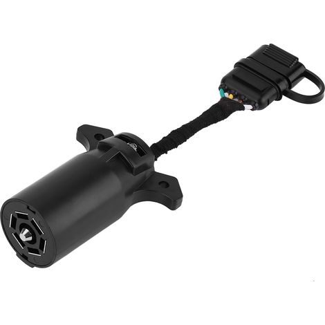 Adaptateur prise remorque 7 vers 4 broches 6-24V, convertisseur connecteur lame ronde pour caravane attelage auto (1/5)