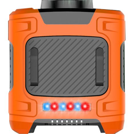 Ventilador portátil con clip para cinturón/collar, alimentado por batería externa, con 3 velocidades y luz LED, ideal para trabajadores al aire libre, labores agrícolas, pesca, acampada y senderismo.