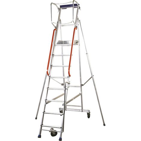 Scaletta mobile 8 gradini - Altezza mass. lavoro 4.04m - ERM-8