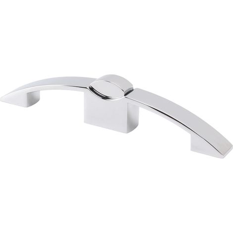 2 Poignées Verrou à Poussoir pour Placard, Loquet avec Poignée pour Caravane, Camping-car, Bateau, Entraxe 128 mm, Chrome (1/5)