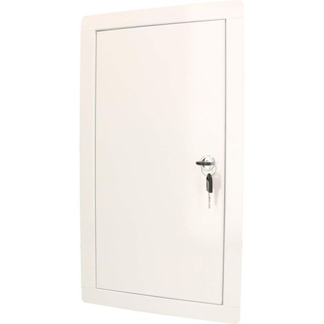 KOTARBAU® Trappe de Visite - Acier Galvanisé - 40x25 cm - Blanc - Porte de Révision pour Cloison Sèche - avec Serrure Et 2 Clés - Trappe D'Accès -  Intérieure Extérieure - Finition Poudre