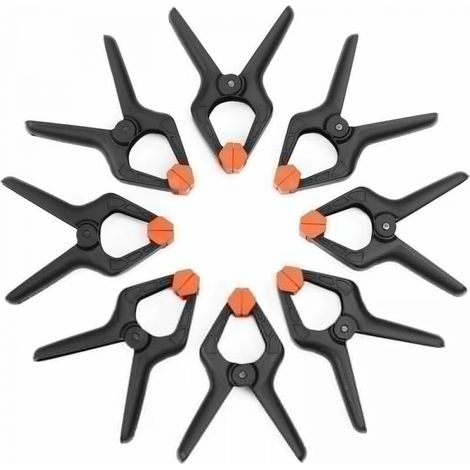 Clips de resorte de plástico, 8 piezas, apertura máx. 29 mm, abrazaderas para decoración, carpintería y estudios de fotografía. (1/4)