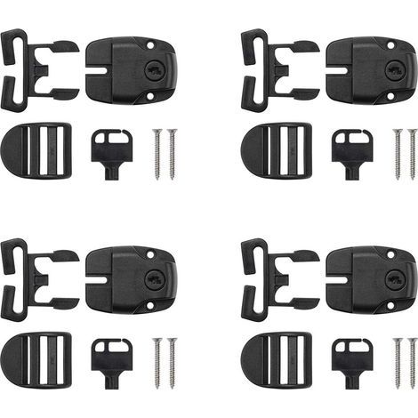 Sollbry 4 Ensembles de Clips de Couvercle de Spa, Kit de Réparation de Loquet de Couvercle de Spa avec Clé et Vis Accessoires Loquet de Couvercle de Spa pour Sangles de Couvercle de Spa (1/5)