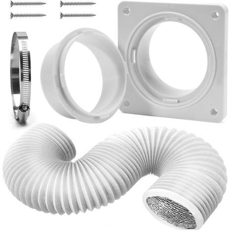 Kit d'évacuation universel de 4 pouces pour climatiseurs et sèche-linge portables/muraux (blanc, taille unique) (1/5)