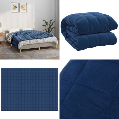 Gewichtsdecke Blau 150x200 cm 7 kg Stoff - Gewichtsdecke - Schlafhilfe - Decke Blau - Daunendecke Alternative - Schwere Decke - Home & Living (1/5)