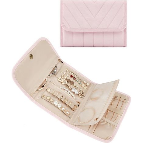 trousse transparent voyage e pour bijoux avec classeur, pochettes transparentes et fermeture éclair (1/5)
