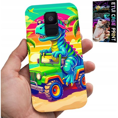 Custodia per Samsung A6 2018 - dinosauro su un camion, motivi per bambini (1/5)