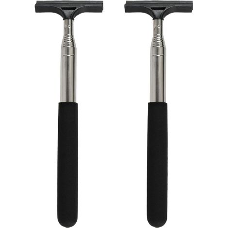 Lot de 2 Raclette Vitre Voiture Télescopique, Grattoir Pare Brise Rétroviseur, Essuie Glace Rétractable 98cm, Raclette Vitre Caoutchouc, Nettoyage Auto (1/5)