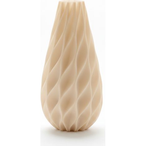 Vase décoratif aux lignes arrondies, beige, forme minimaliste (1/3)