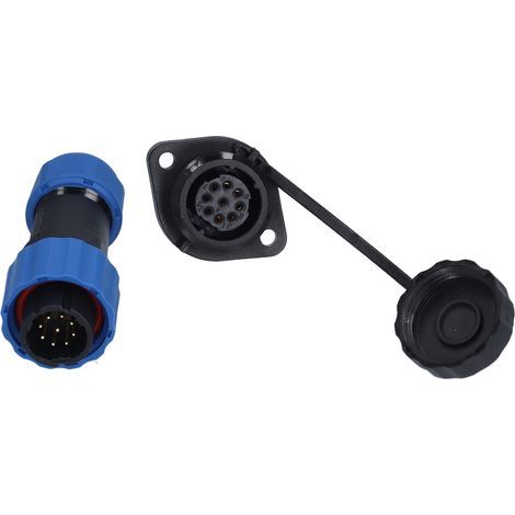 Connecteur étanche à bride SP16 pour l'aviation, IP68, joints bout à bout mâle et femelle, 9 conducteurs (250 V 5 A) (1/5)