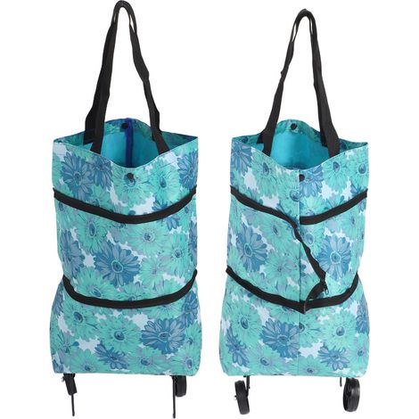 Sac à roulettes pliable en toile, sac de courses multifonctionnel à roulettes pour personnes âgées de type 2 (1/5)