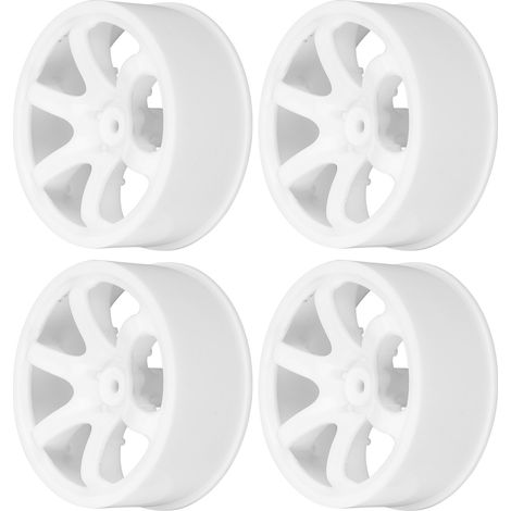 Jante blanche en plastique pour voiture télécommandée 1/10, pièce de rechange pour RC de course. (1/5)