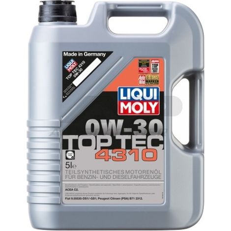 Aceite LIQUI MOLY 0W30 5L TOP TEC 4310 C2 / 9.55535-DS1 9.55535-GS1 / B71 2312