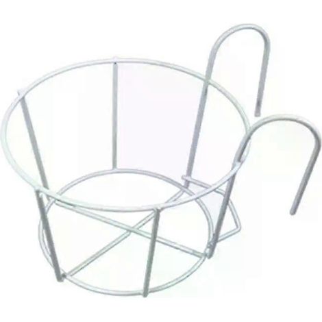 HONORNIC - à 5 paniers ronds pour pots de fleurs de balcon, support suspendu en fer pour rambarde ou clôture, décoration de jardin