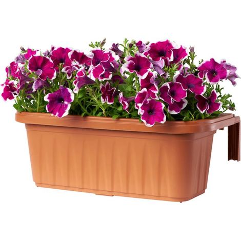 BALCONETTA RETTANGOLARE 'RONDINE' cm 50x20xh.18,5 - lt.11 terracotta - BAMA