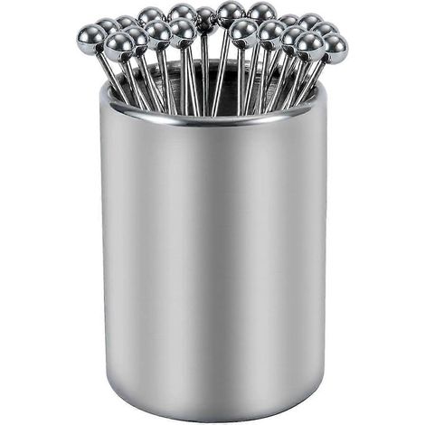 20 Stück Cocktailspieße aus Metall mit Halter, Cocktailspieße aus Edelstahl, wiederverwendbare Cocktailspieße (1/5)