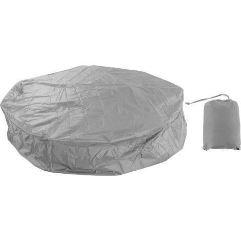 Staubschutzhülle für Gartenmöbel, runde Badewannenabdeckung aus silberfarbenem Polyester-Taft, 190 cm Durchmesser, wasserdichte Abdeckung für Whirlpools, 210 x 30 cm, grau (1/5)
