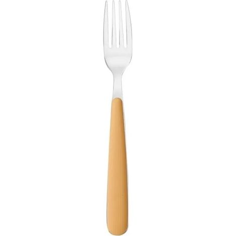 Forchetta da tavola in acciaio inox gialla