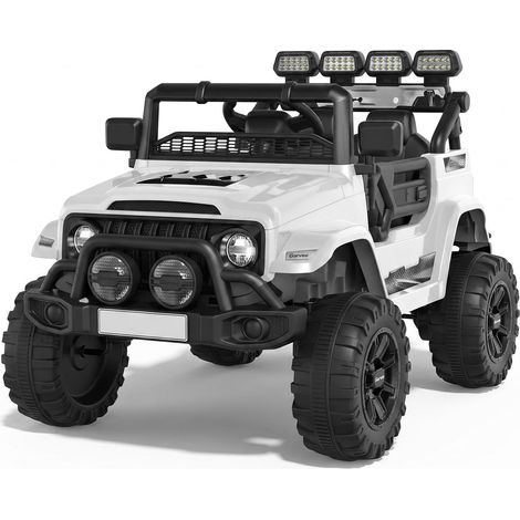Voiture électrique tout-terrain 12 V pour enfants, télécommande 2,4 GHz, double moteur, suspension 4 roues, démarrage progressif, phares LED, musique et connexion sans fil, vitesse de 3 à 5 km/h, 3 à (1/5)