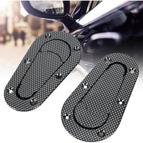 Lot 2 Verrous Capot Voiture Universel Fibre Carbone Noir Kit Verrouillage Moteur (1/3)