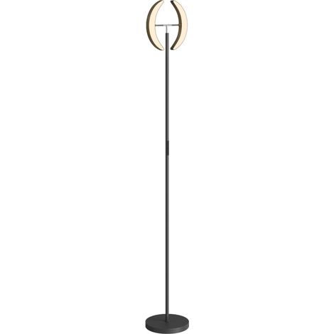 Lampadaire Estum LED dimmable télécommande double tête pivotante noir (1/5)