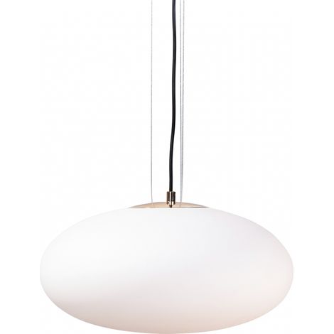 Suspension ovale verre blanc/doré OMI Zuma Line E27 Ø40cm