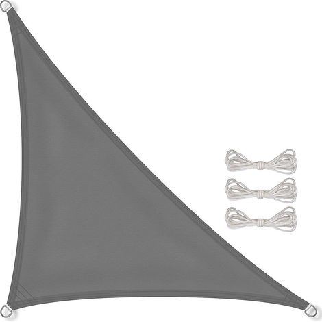 voile D'ombrage 3x3x3 Mtres Anthracite Triangulaire En Pes Auvent Pour Jardin Terrasse Anti-uv Toile Solaire Rsistant (1/5)