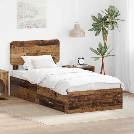 Cadre de lit Bois ancien 100 x 200 cm Bois d'ingénierie vidaXL (1/5)