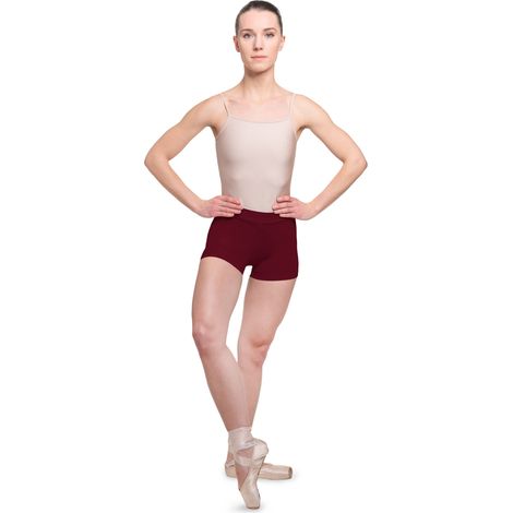 Egina - pantaloncini da ginnastica da donna, bordeaux. Pantaloncini da ginnastica Egina per danza, bordeaux, L. (1/5)