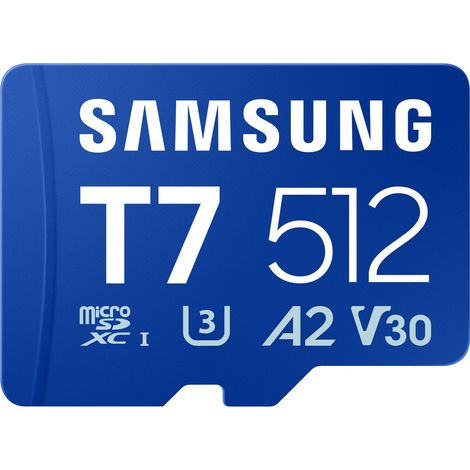 Carte mémoire microSDXC Samsung T7 512 Go UHS-I U3 V30 A2 (MB-MB512T/WW)