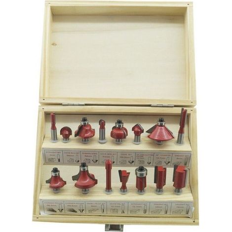 SET 15 FRESE FRESA PER LEGNO PER SCANALARE RIFILARE SANALATURE FRESATRICE 6MM