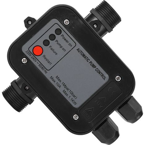 220V Schwarze selbstansaugende Wasserpumpe Druckschalter automatischer Druckregler (1/5)