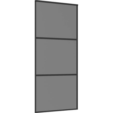 Porta scorrevole 90 x 205 cm Vetro Temperato e Alluminio vidaXL (1/5)