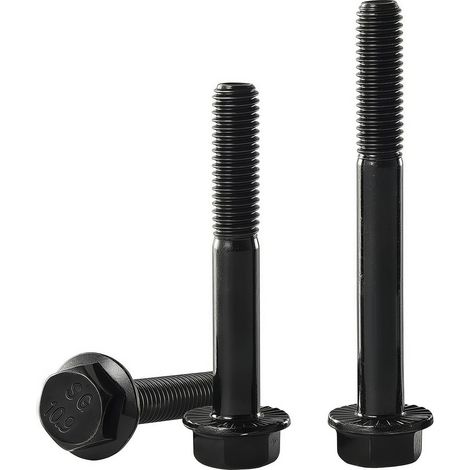 Boulon à bride hexagonnal M8 × 1,25 60 mm DIN 6921 Classe 10.9 Acier carbone Noir zingué Filetage partiel 8 pièces (1/5)