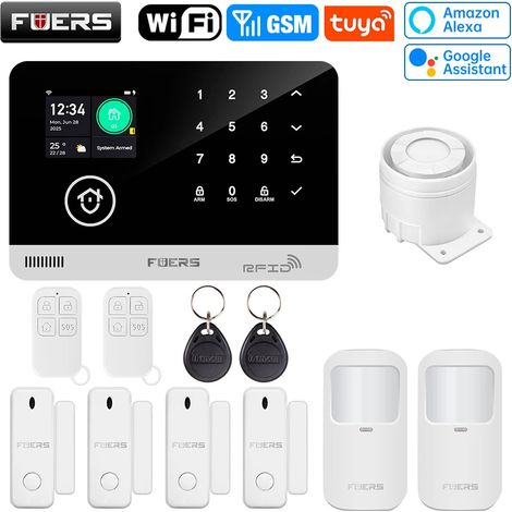 (Pack 3) Système d'alarme intelligent Wi-Fi GSM, système d'alarme de sécurité pour maison connectée, antivol (1/5)
