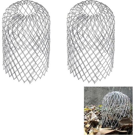 Filtre de descente de gouttière en 2 parties, filtre à feuilles en aluminium, grille de protection pour descentes de gouttière, empêche les obstructions causées par les feuilles sur les toits, etc. (1/5)