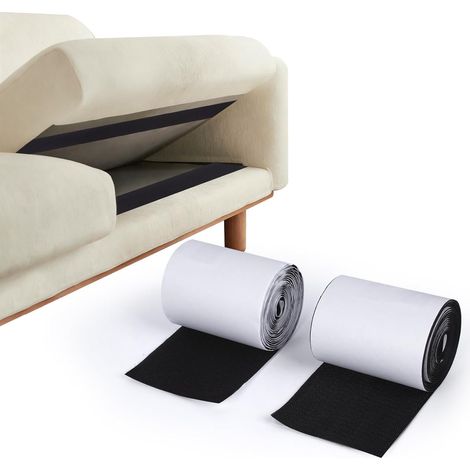 Bande Scratch Adhésive, 300 cm×10 cm Scratch Autocollant Double Face, Bande Agrippantes Hook Loop Rubans Adhésives, Ruban auto-agrippant Noir pour Coussins de Canapé, Murs, Tapis, Portes (1/5)