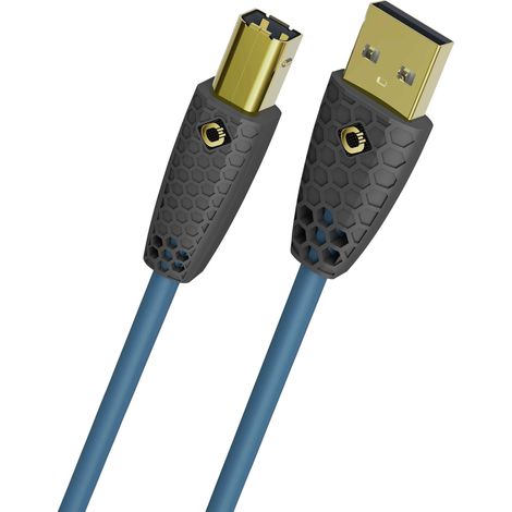 Oehlbach Câble USB USB-B mâle, USB-A mâle 5 m bleu pétrole blindage double, contacts dorés D1C9572