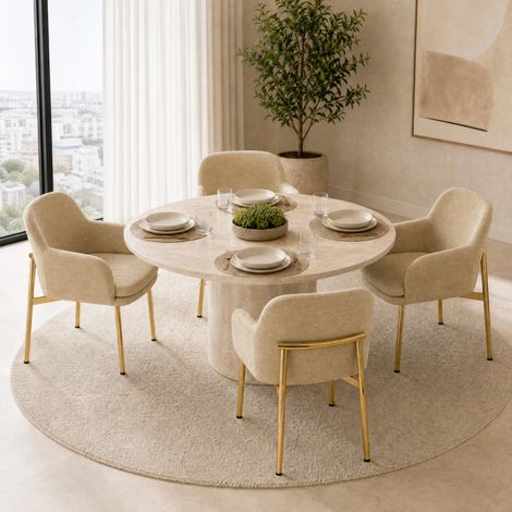 Sedia da pranzo minimalista in metallo e legno, schienale ergonomico, gambe regolabili, marrone dorato (1/5)