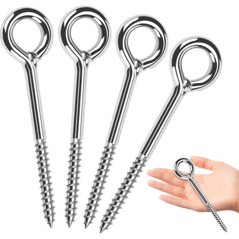 Piton à Visser Piton a Oeil Inox M10x120mm œillet à Vis Galvanisées 4pcs (1/5)