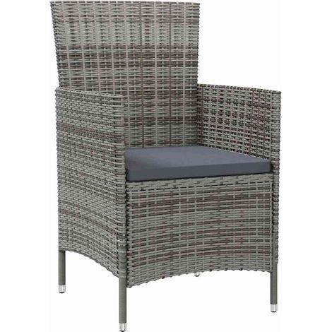 Maison Exclusive - Gartenstühle mit Kissen 4 Stk. Poly Rattan Gra (1/5)