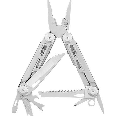 Outil multifonction en acier inoxydable - Pince EDC avec scie, tournevis, lame, ciseaux, ouvre-boîte et plus pour le camping, la pêche, le bricolage et (1/3)