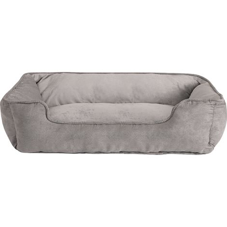 lionto 2-in-1 Hundebett Hundekissen Hundekörbchen Hundesofa Größe L 110x80 cm dunkelgrau/grau