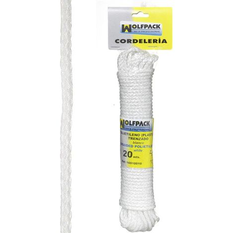 Corde Tressée en Plastique Blanc en Pelote 20 M