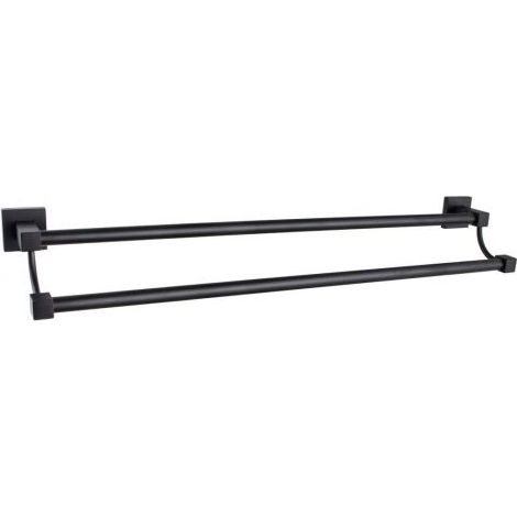Porta asciugamani doppia maniglia 60CM in acciaio inox nero 79990