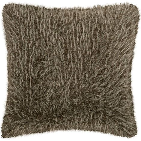 Coussin Imitation Fourrure "Nyero" 45x45cm Kaki (1/5)