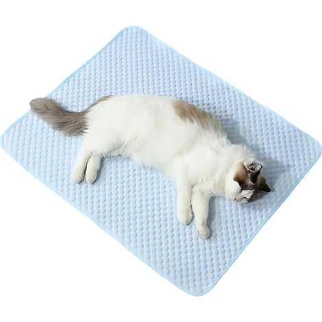 Tappetino rinfrescante estivo per animali domestici, tappetino in seta ghiacciata per cani, cuccia per cani e gatti rinfrescante e dissipante dal calore in estate - blu (1/5)